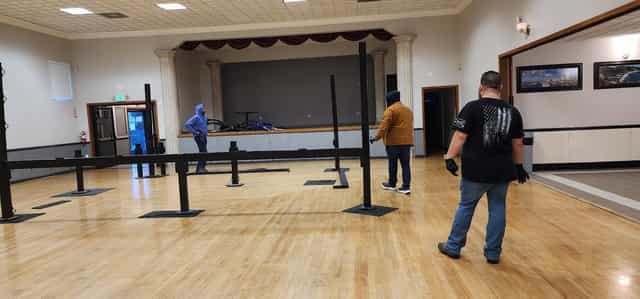 Main Hall setup at S.E.S. Portuguese Hall for event planning and staging.