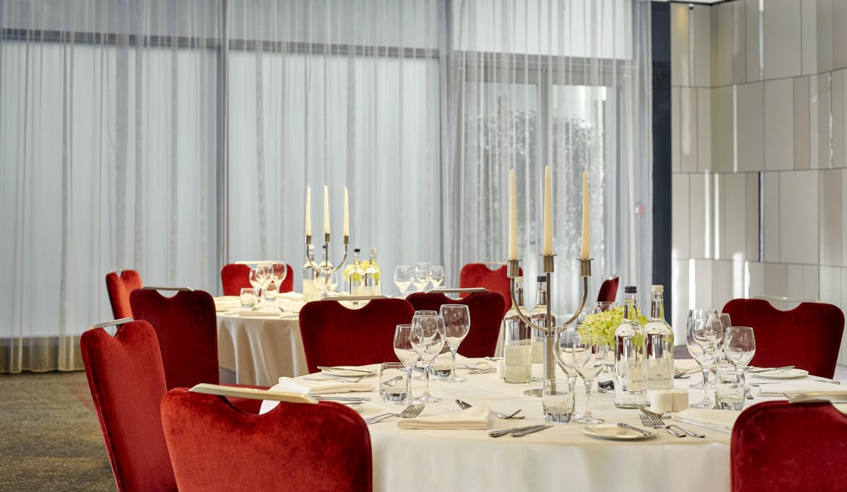 Elegant dining space at City Suites, Park Plaza London Riverbank for upscale events.