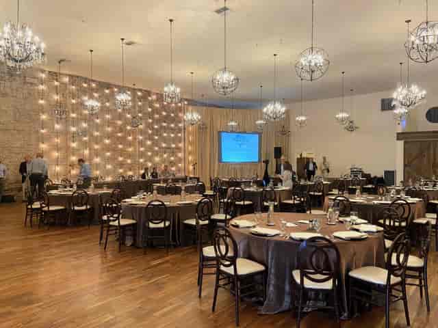 VIP Lounge in The Century, elegant tables for formal dinner and corporate events.