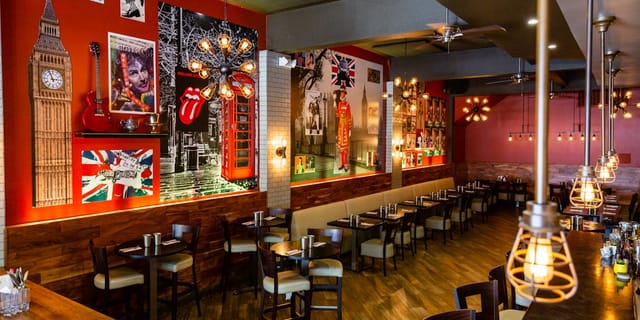 Vibrant bar at The Oxford Kitchen, ideal for social events and networking gatherings.