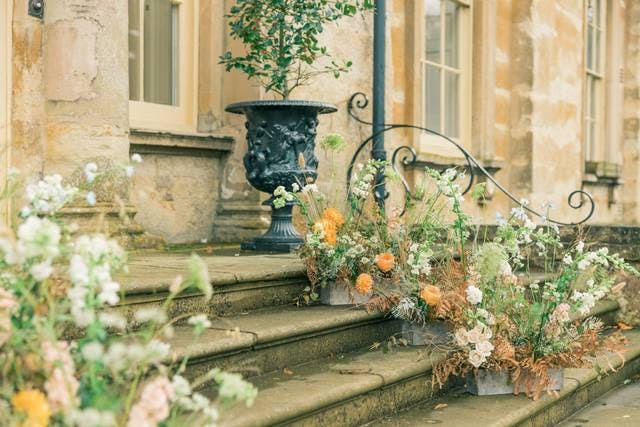 Grand Entrance Hall at Courteenhall Estate, elegant outdoor setting for weddings and events.