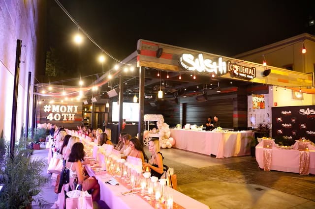 Elegant outdoor event space at Sushi Confidential, perfect for milestone celebrations.