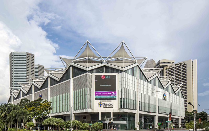 Suntec City Convention Centre, modern architecture, ideal for events and conferences.