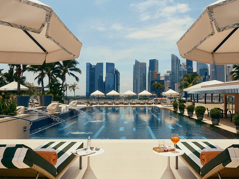 Luxurious rooftop poolside at Mandala Club, ideal for upscale events and networking.