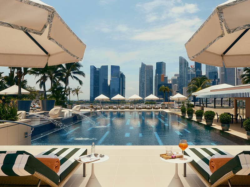 Luxurious rooftop poolside at Mandala Club, ideal for upscale events and networking.