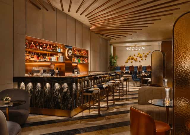 Sophisticated rooftop bar at Mandala Club, ideal for networking and cocktail receptions.