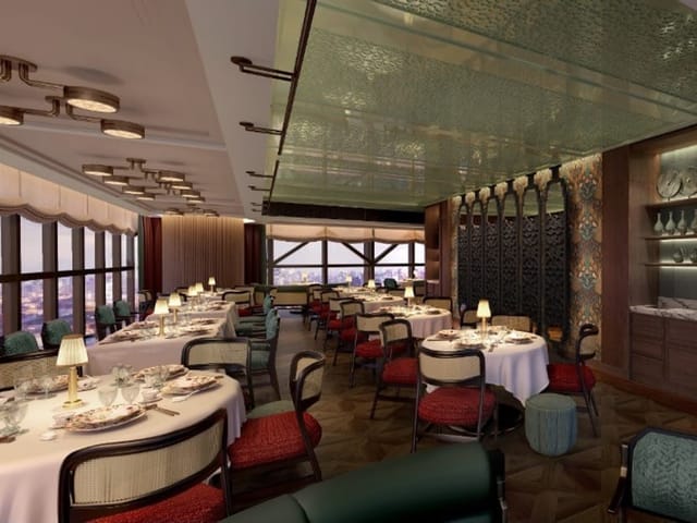 Elegant Rosemead restaurant with plush seating, ideal for upscale events and meetings.