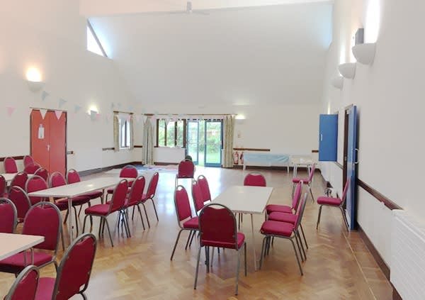 St John Fisher Church Hall with natural light, ideal for workshops and receptions.