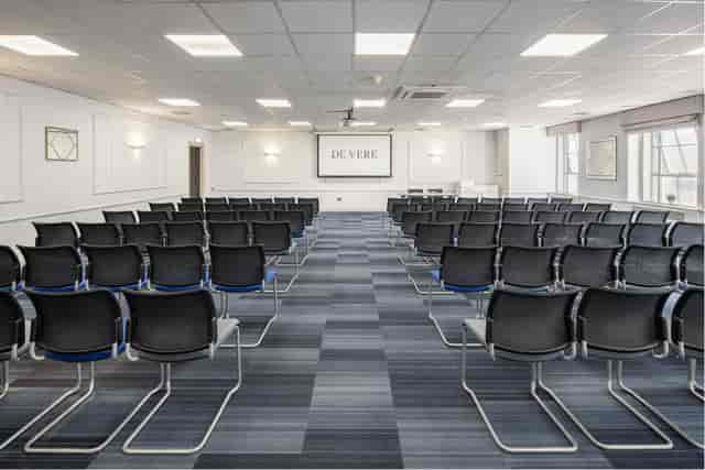 Dorset Suite theater-style setup for corporate presentations and training seminars.