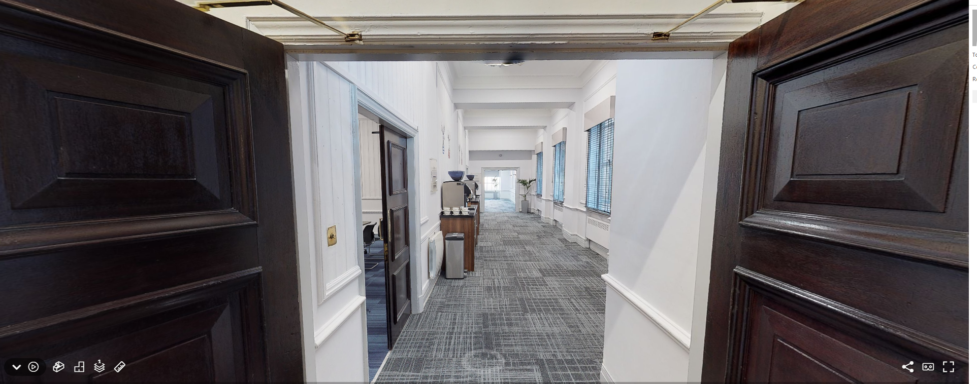 Dorset Suite corridor at De Vere Grand Connaught Rooms, ideal for networking events. - Banner