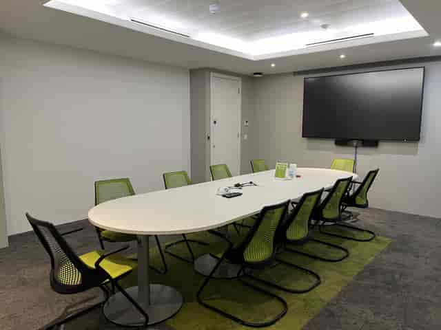 Modern Bentham Boardroom at IDEALondon with ergonomic chairs for collaborative meetings.