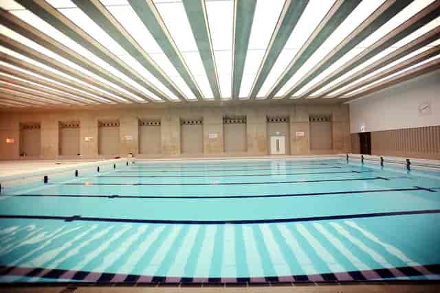 Training Pool at London Aquatics Centre, modern design for aquatic events and wellness retreats.
