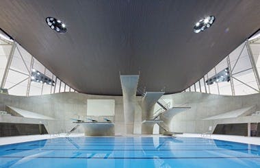 Diving Pool at London Aquatics Centre with sleek design, ideal for aquatic events.