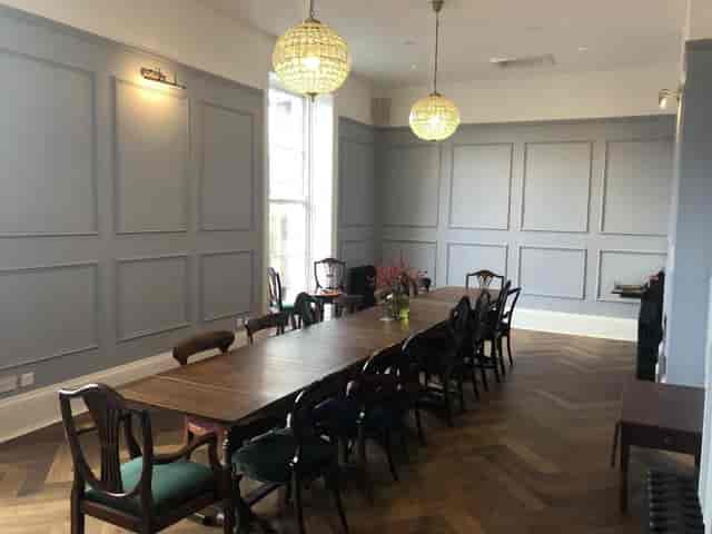 Stylish meeting room in Little Bolton Town Hall, ideal for workshops and executive meetings.