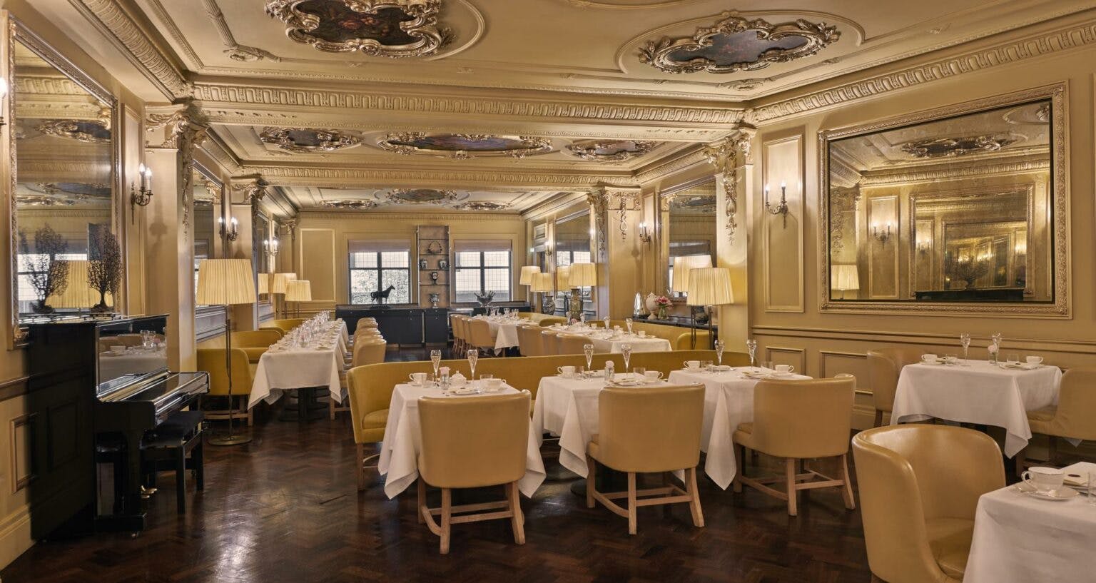 Elegant dining space in Hotel Cafe Royal, perfect for upscale events and corporate dinners.