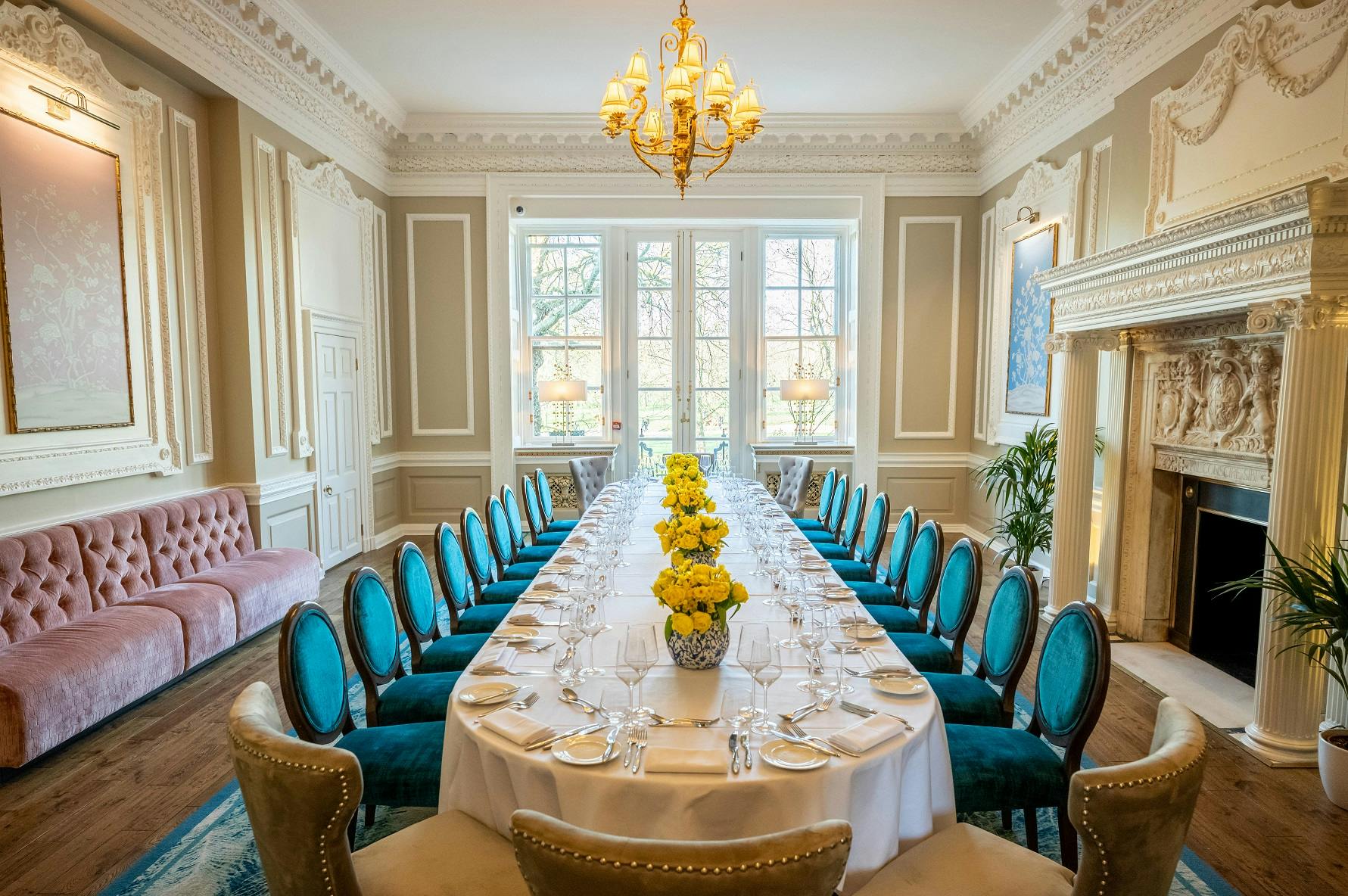 Elegant dining room at Brabourne Room, ideal for corporate meetings and events.