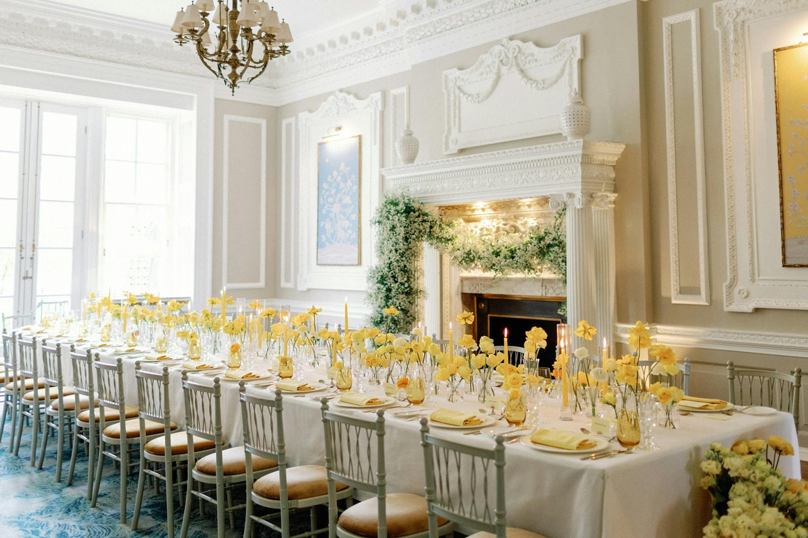 Elegant banquet table in Brabourne Room, perfect for weddings and corporate events.