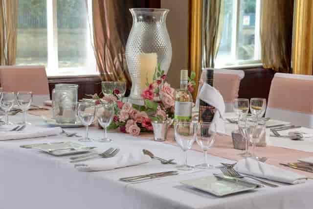Elegant dining table in The Stuart Hotel meeting room, perfect for formal events and celebrations.