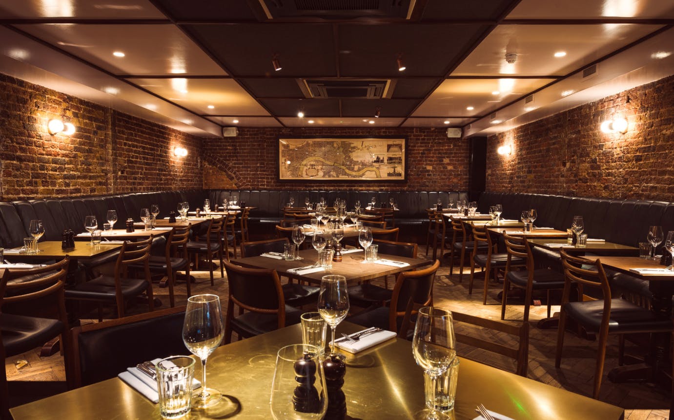 Stylish restaurant venue hire in Hawksmoor Spitalfields for intimate gatherings and corporate events.