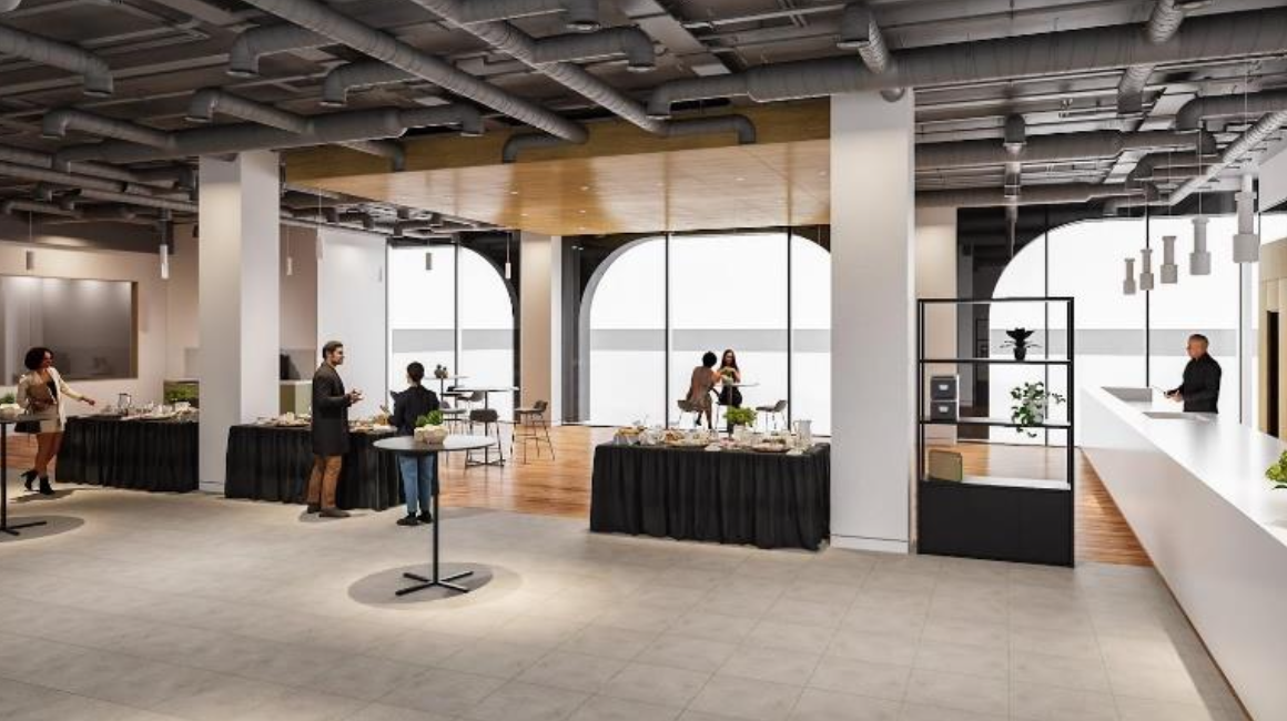 Modern event space in Minster Forum with natural light, ideal for meetings and networking. - Banner