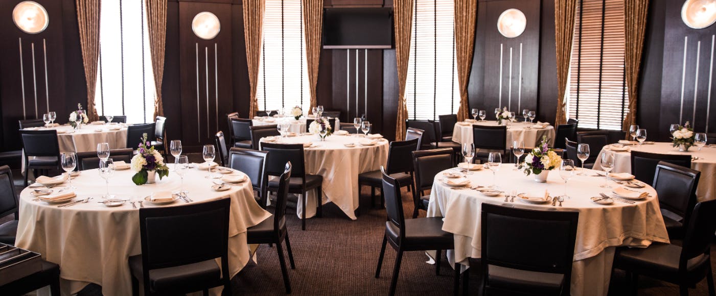 Elegant dining space at Joe's Seafood, ideal for corporate meetings and special events.