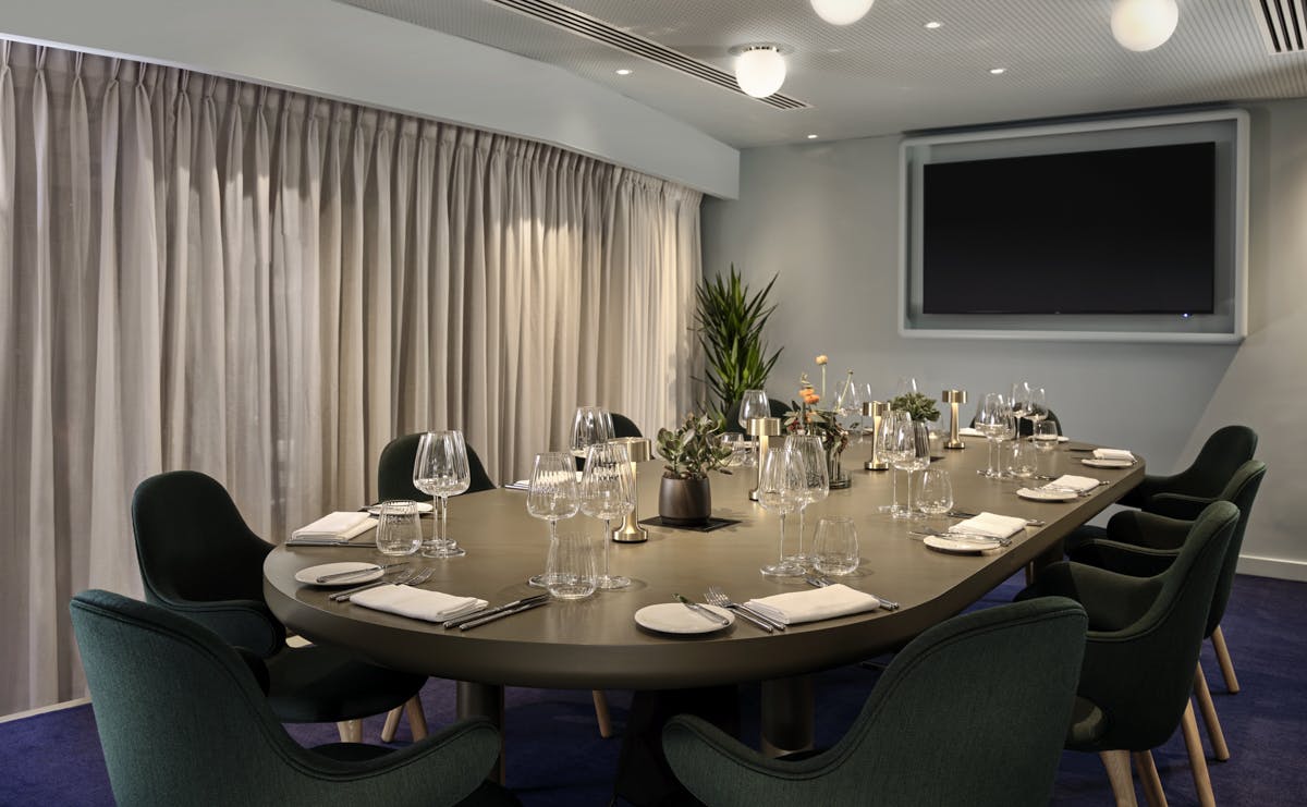 Elegant meeting room in art'otel London, perfect for corporate events and private dinners.