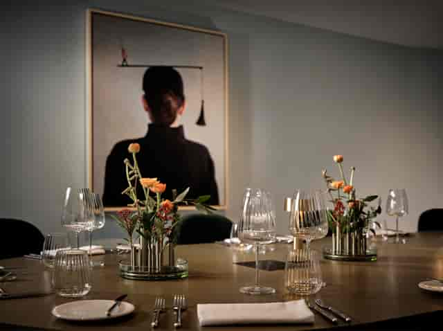 Elegant meeting space in art'otel London with stylish decor for exclusive events.