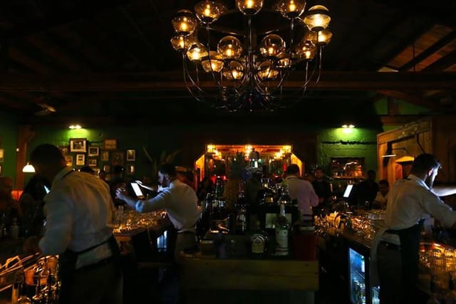 Vibrant bar at Ball & Chain, ideal for networking events and cocktail receptions.