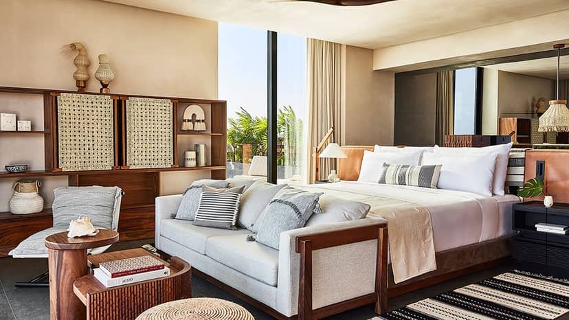 Modern studio hotel room in Etéreo, ideal for retreats and meetings.