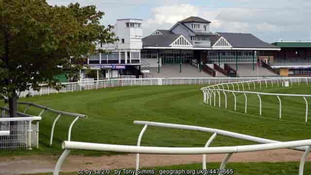 Catterick Racecourse outdoor venue with grandstand, ideal for events and gatherings.