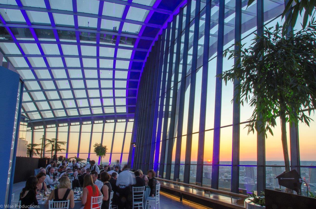 City Garden at Sky Garden London: modern rooftop venue with sunset views for events. - Banner