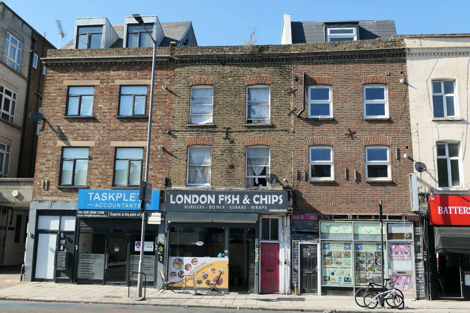 Row of commercial buildings on York Road, ideal for networking events and food tours.