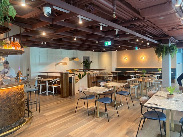 Larch Restaurant in Sky Garden London, modern event space for networking and gatherings.