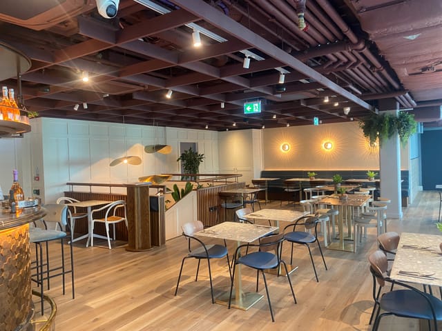 Larch Restaurant in Sky Garden London, modern event space for meetings and receptions.