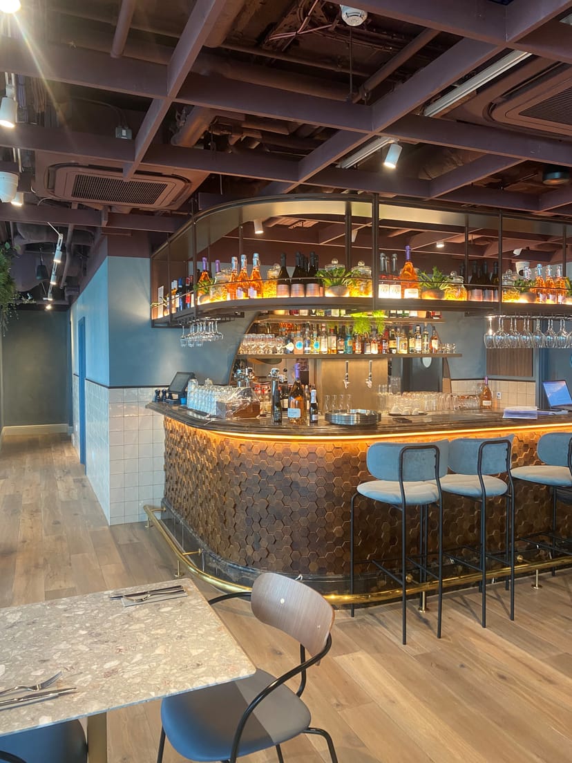 Larch Restaurant bar in Sky Garden London, ideal for networking events and cocktail receptions.