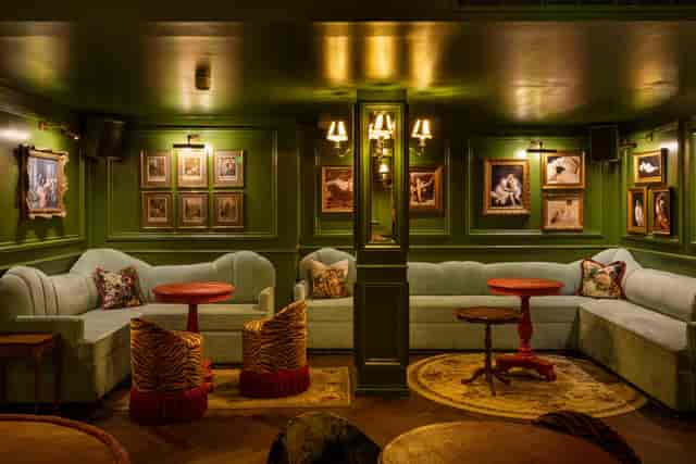 Intimate lounge venue with plush seating for networking events in Dear Darling.