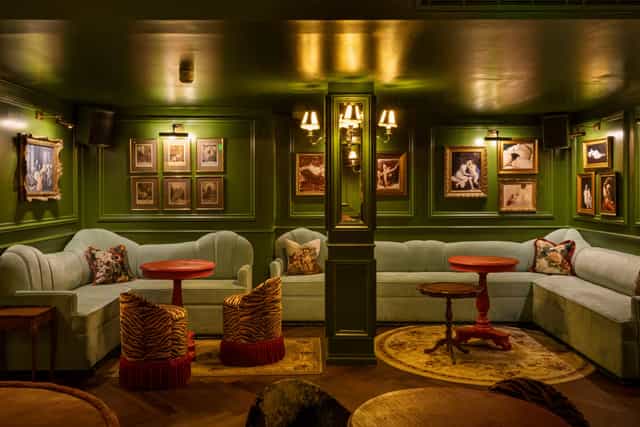 Intimate lounge venue with plush seating for networking events in Dear Darling.