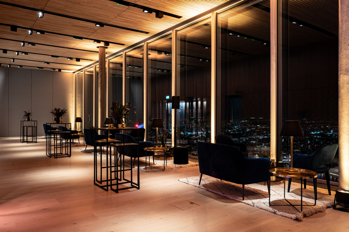 Sophisticated event space at The Lookout, Bishopsgate with city views for corporate receptions. - Banner