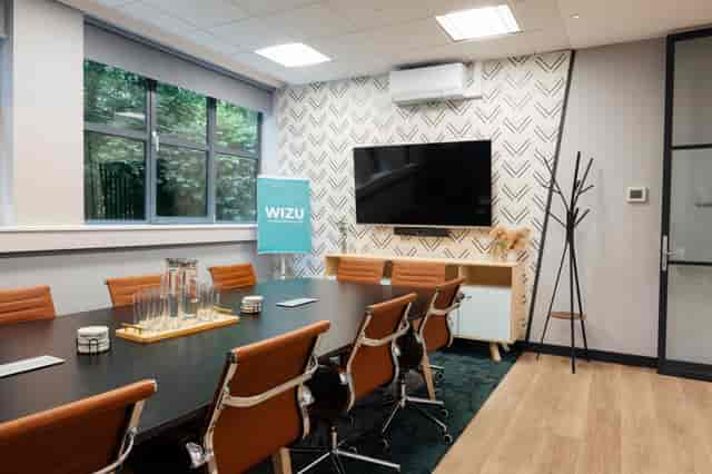 Modern Harewood Suite meeting room with AV for collaborative team workspace events.