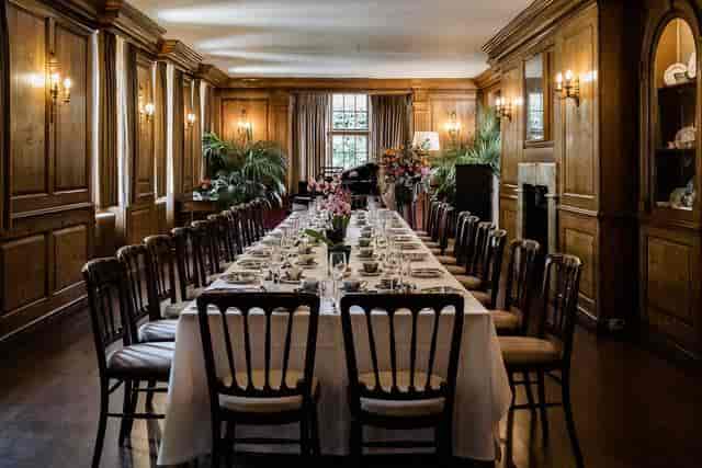 Elegant dining room in Burgh House, perfect for intimate gatherings and corporate events.