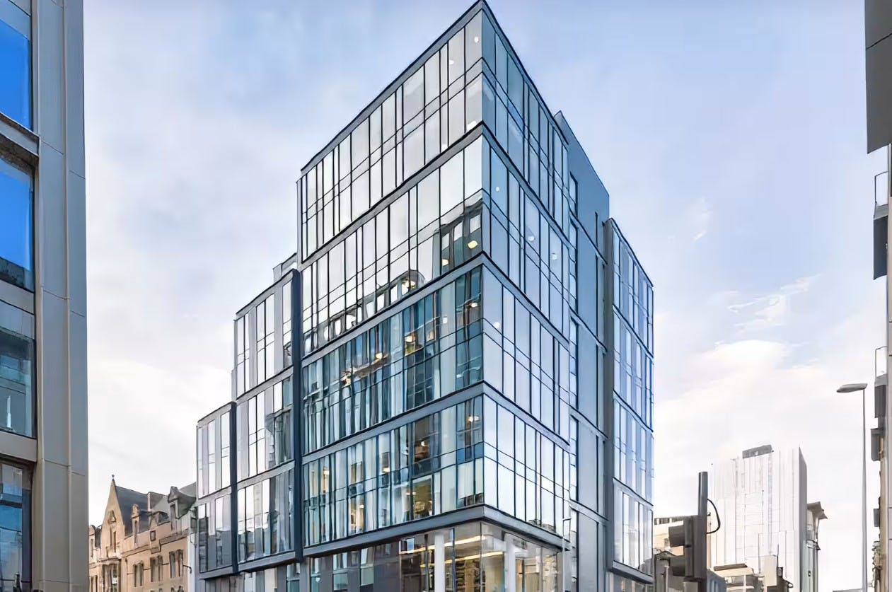 Modern glass-fronted Stirling Suite for corporate events in Wizu Workspace, Glasgow.