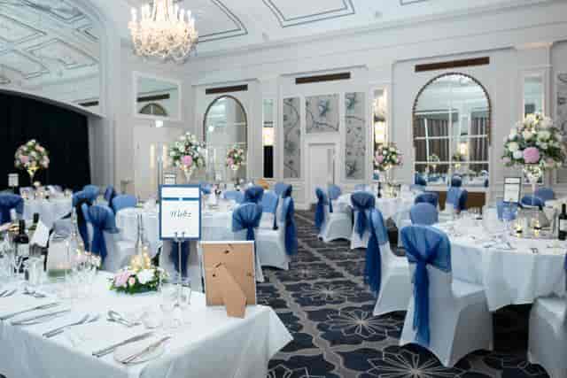 Balmoral Suite banquet room with elegant decor for weddings and corporate events.