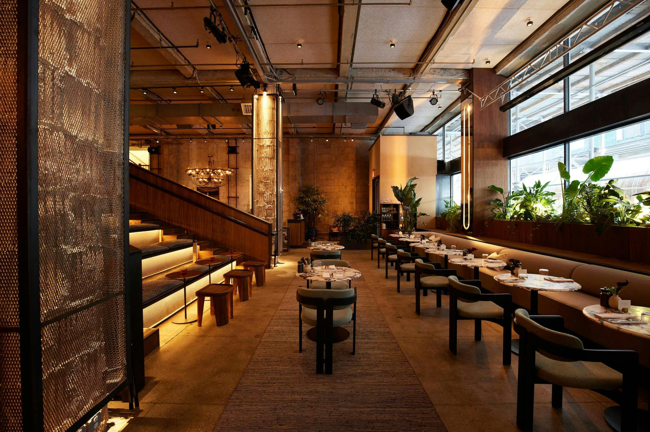 Modern private event space with warm lighting at NeueHouse Madison Square.