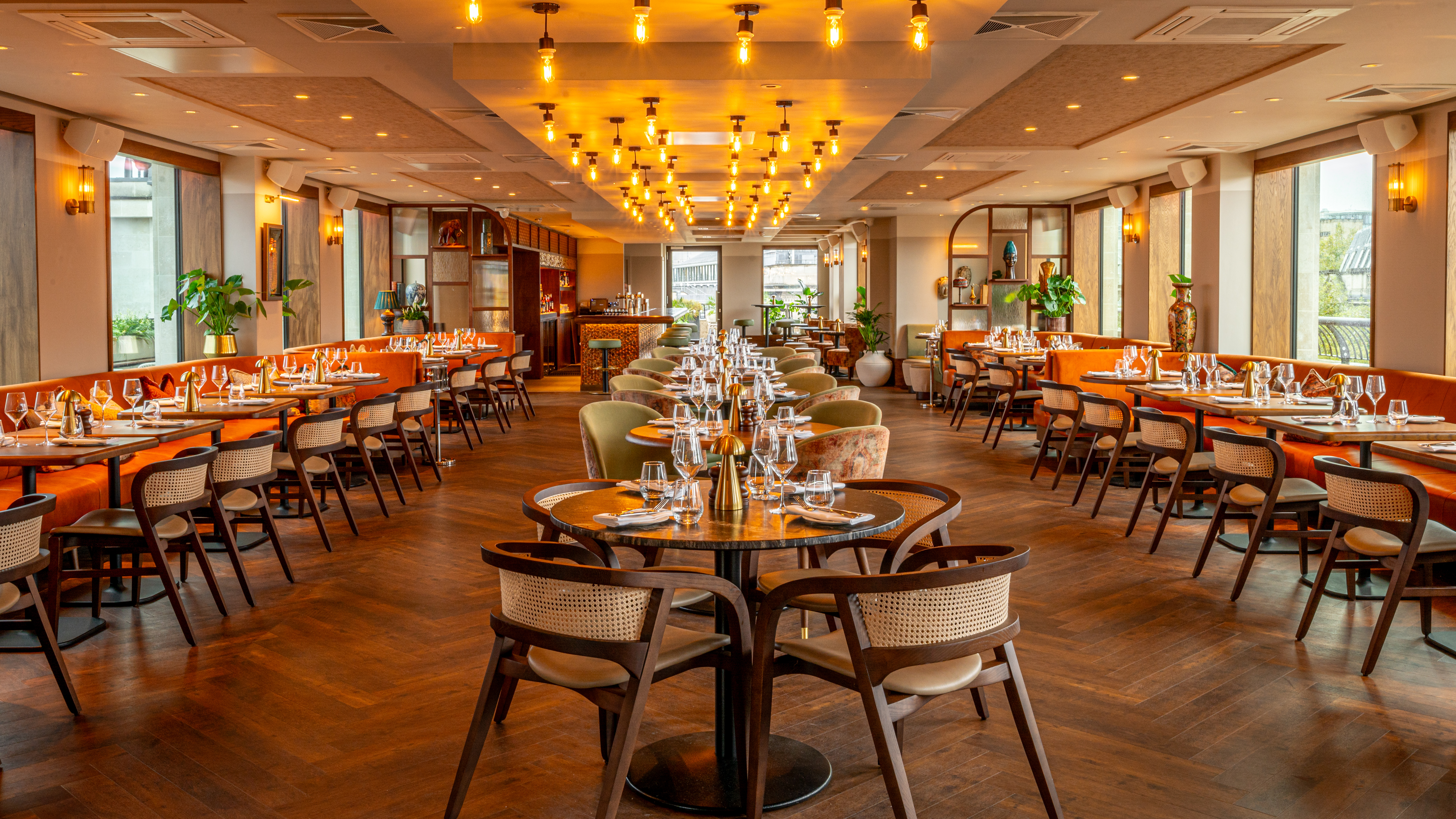 Stylish dining venue in Kitty Hawk with elegant lighting for events and gatherings. - Banner