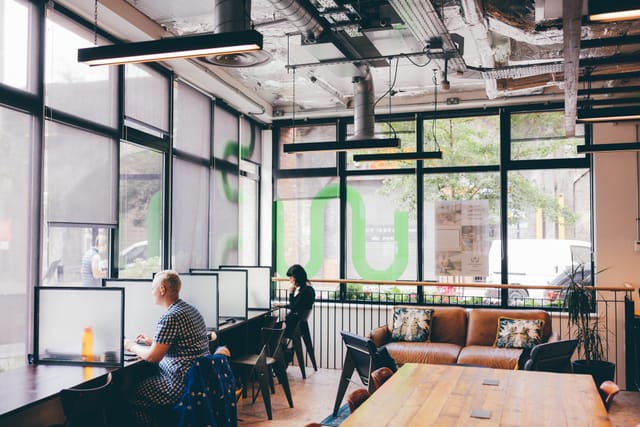 Modern open workspace in Fulham, ideal for collaborative meetings and networking events.