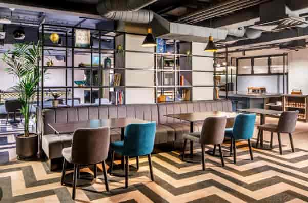 Modern meeting space at Southgate Hotel London, ideal for networking events and informal meetings.