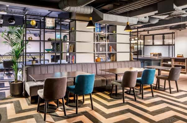 Modern meeting space at Southgate Hotel London, ideal for networking events and informal meetings.