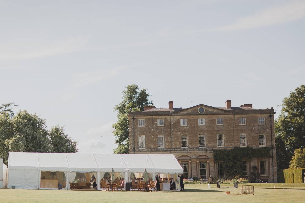 Elegant outdoor event space at Courteenhall Estate, perfect for weddings and gatherings.