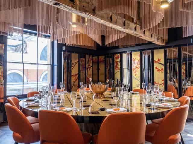 Sushi Samba's Samba Room: elegant dining space for corporate dinners and private events.