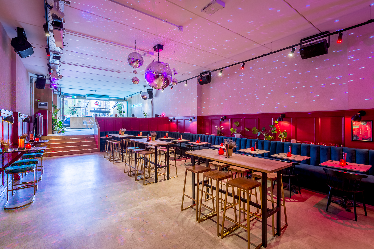 Hoxton event space with bar & stage, product launch party - Banner